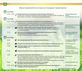 мероприятие Афиша мероприятий на открытых площадках г. Кургана курган афиша расписание