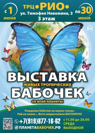 мероприятие Выставка «Планета живых бабочек» курган афиша расписание