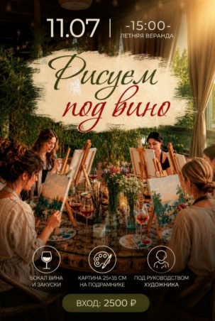 мероприятие Арт-вечер «Рисуем под вино» курган афиша расписание
