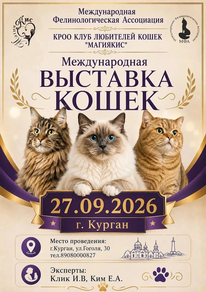 Областной культурно-выставочный центр Выставка кошек Зауральская КотоМагия курган афиша расписание